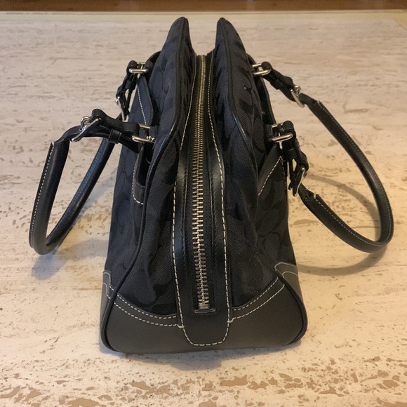 8K05 Hampton Signature Purse black canvas satchel - Picture 2 of 7